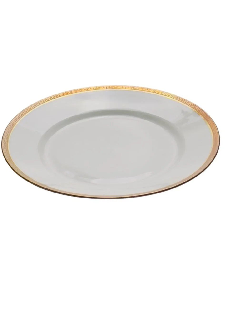 Limoges France Old Abbey Dinner Plate With Gold Greek Key Design Set of 4